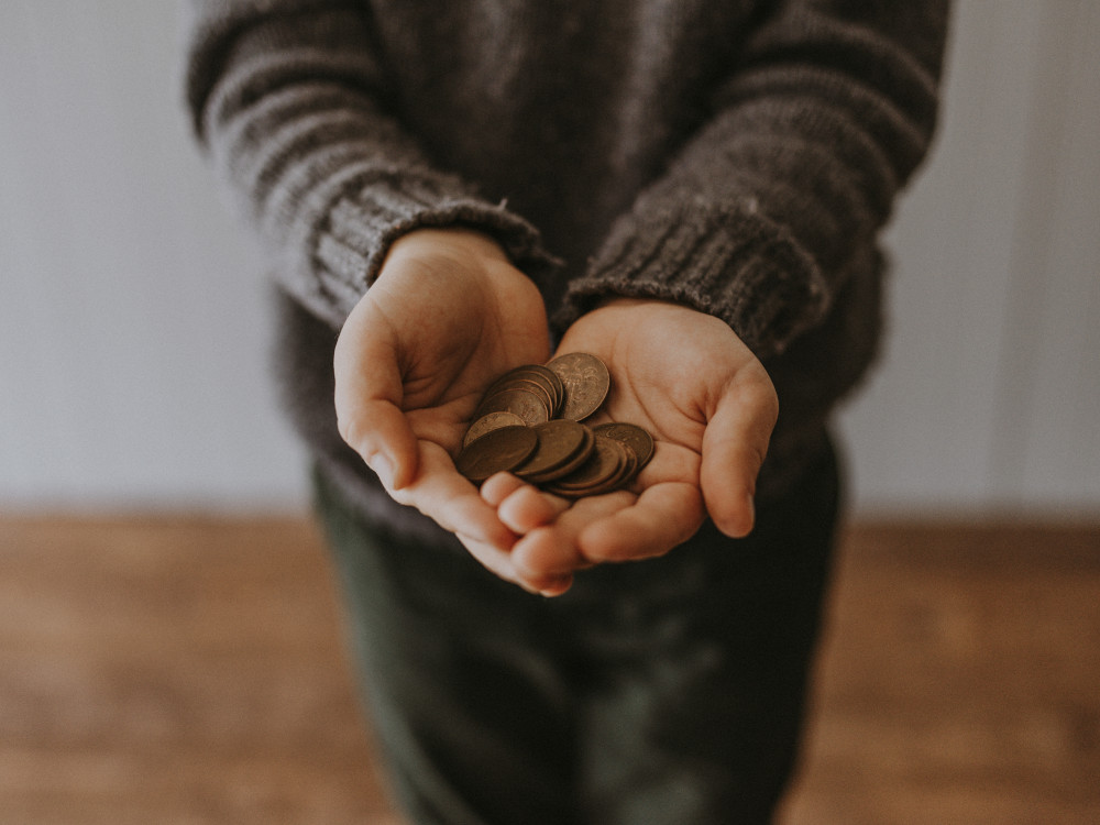 Kids saving coins