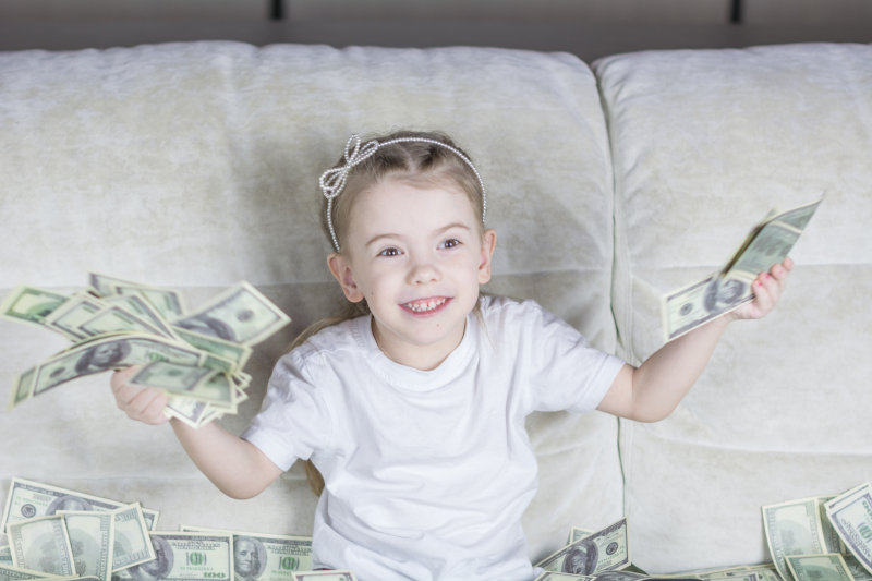 Child learning about money